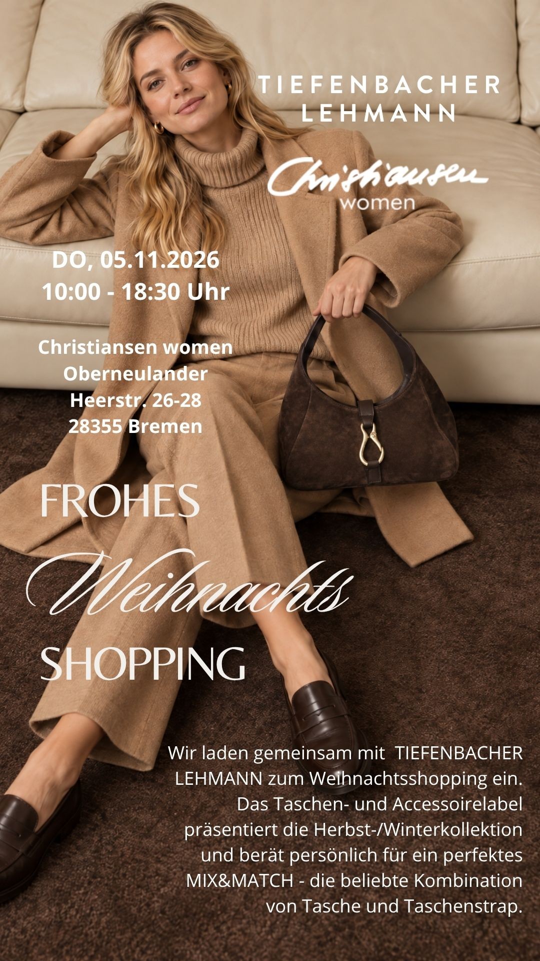 Tiefenbacher und Lehman Aktion 5 November 2026 bei Christiansen women in Bremen. Tiefenbacher und Lehman Aktion 5 November 2026 bei Christiansen women in Bremen.